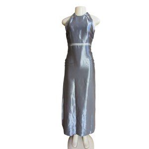 Vintage Genny Platino Isaacsons of Atlanta Silk Blend Silver Metallic Gown, SZ 4